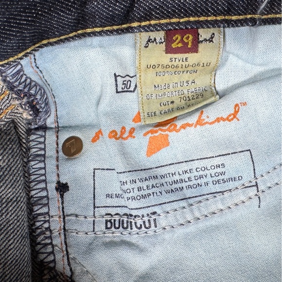 7 For All Mankind Bootcut Vintage Y2K Style 100% Cotton Denim Blue Jeans 29 - Picture 15 of 16